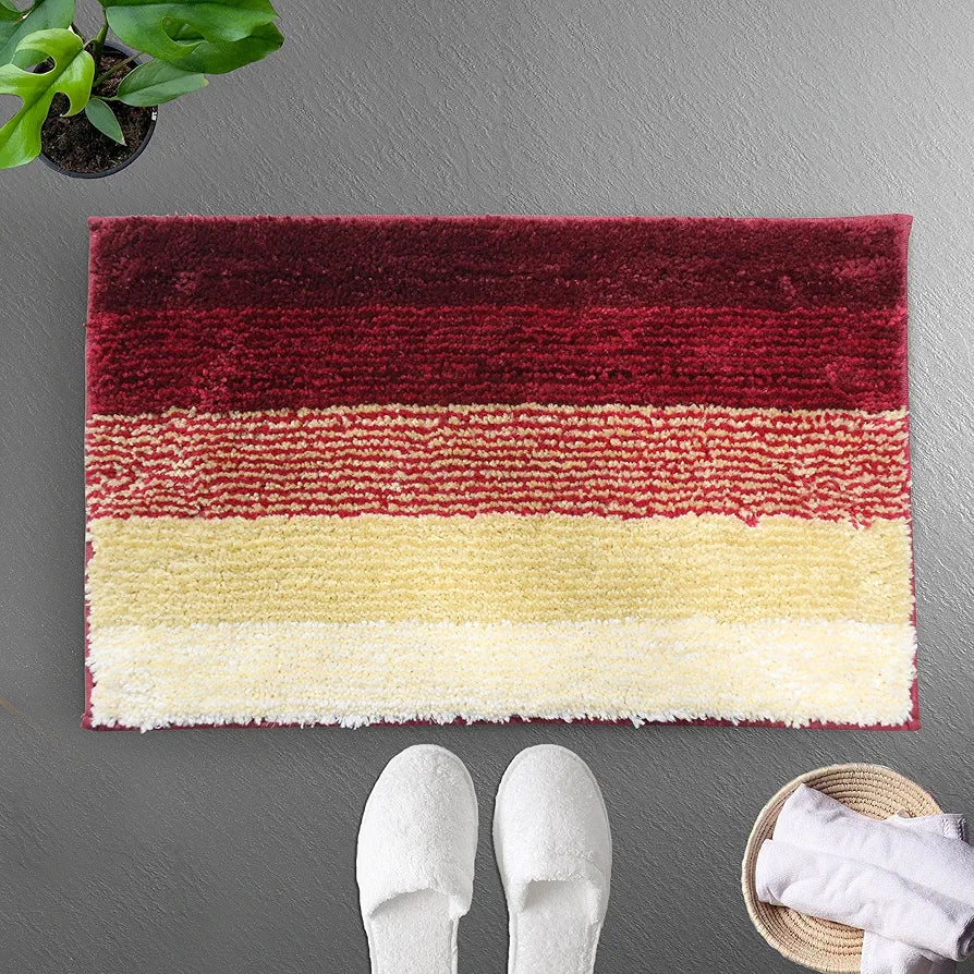 Luxe Home Super Soft Microfiber Bathroom Mat 40x60 cm Non-Slip Bath Mat for Home, Bedroom, and Living Room - Lava Pack of 2